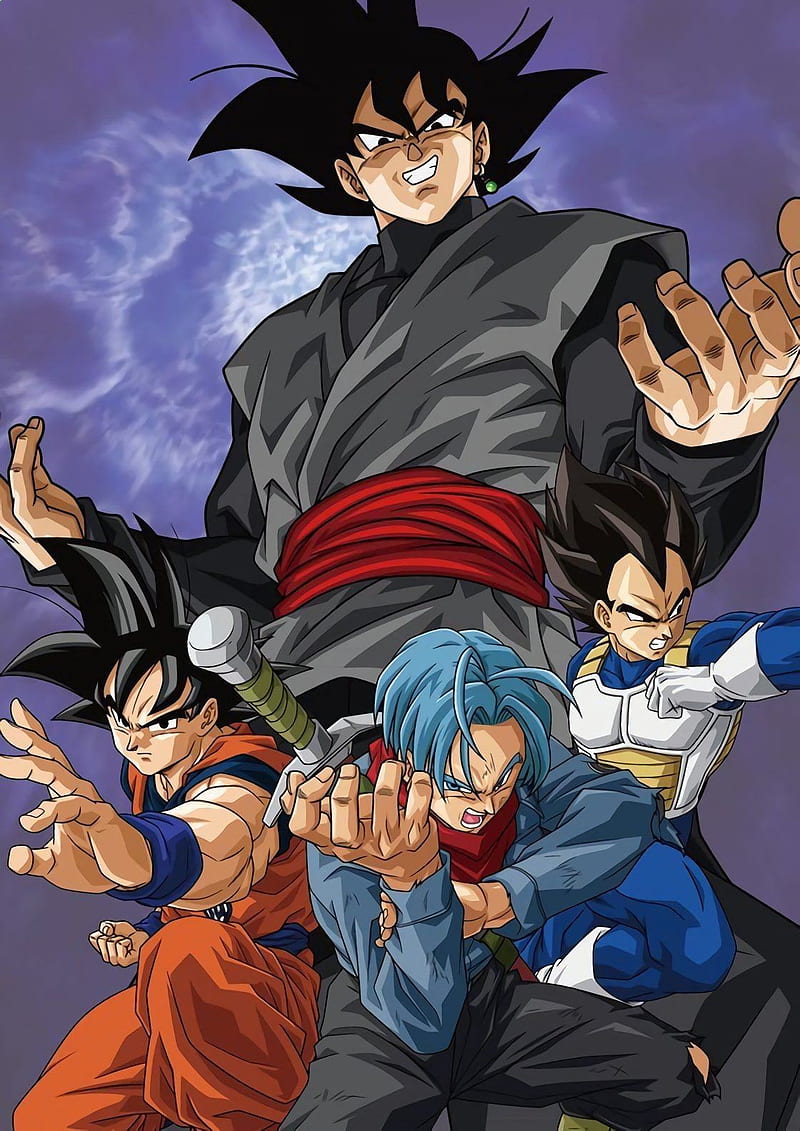 Dragon ball super, anime, black goku, goku, hero, super, trunks, vegeta, HD mobile wallpaper