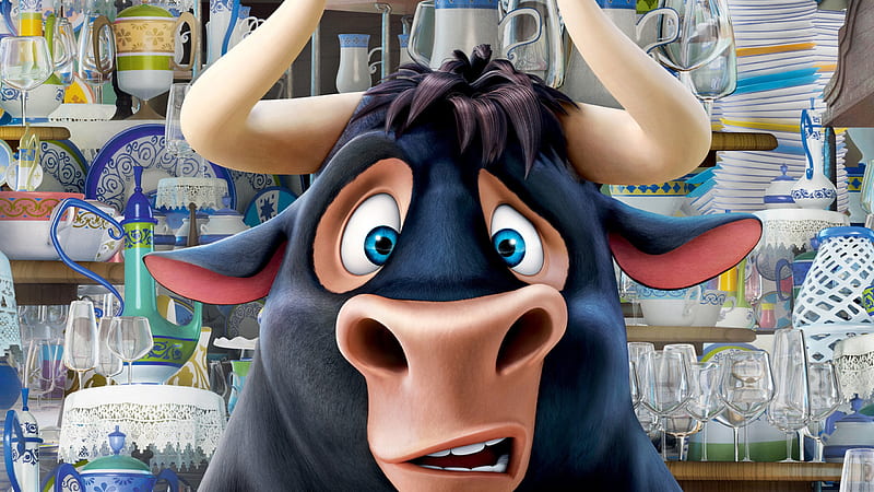 Ferdinand 2017, movie, animation, bull, horns, porcelaine, cow, ferdinand,  fantasy, HD wallpaper | Peakpx
