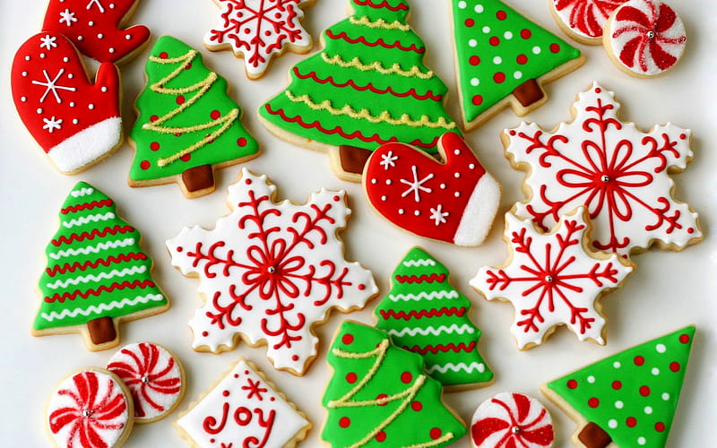 Christmas biscuit cookie, Christmas baking, Christmas tree cookies, Happy New Year, Christmas, winter, HD wallpaper