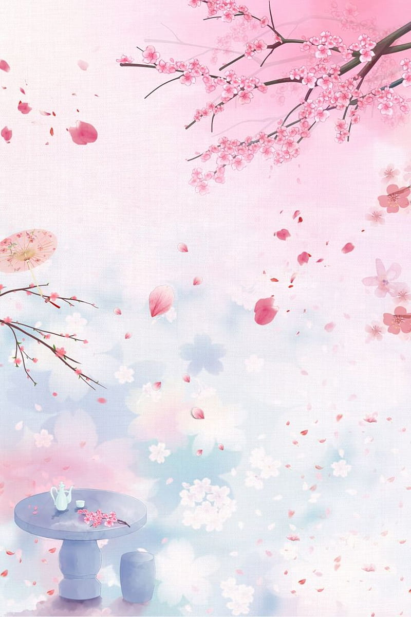 Creative Minimalist Peach Flower Beautiful Background Synthesis. Cherry blossom , Best flower , Anime, Chinese Flowers, HD phone wallpaper