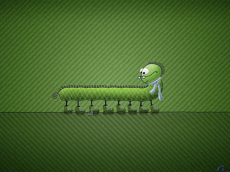 Centipede, green, worm, funny, abstract, HD wallpaper