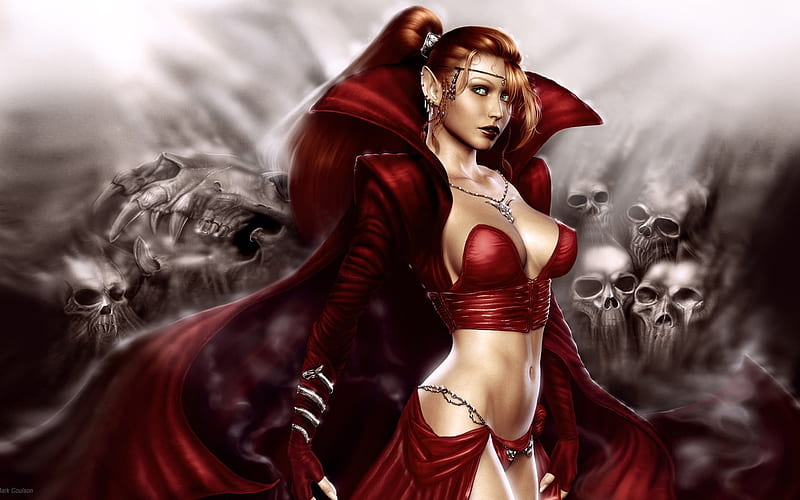 Crimson Enchantress-Master CG Characters Artwork by Mark Coulson, HD wallpaper