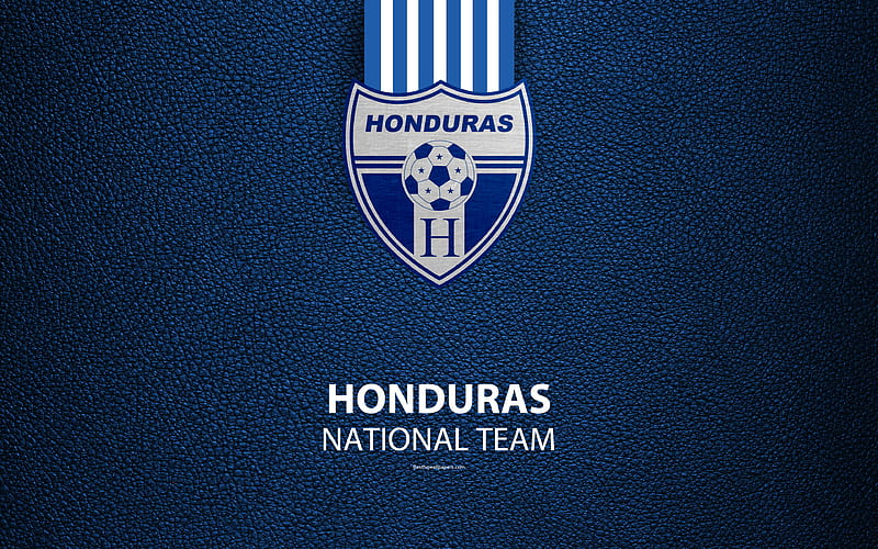 Honduras national football team leather texture, North America, logo, emblem, Los Catrachos, Honduras, football, HD wallpaper