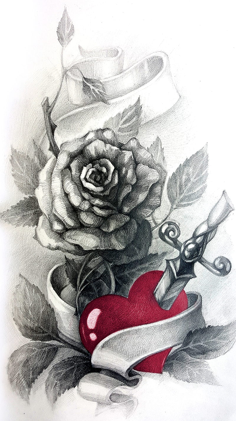 Rose Tattoo, art, cool, desenho, hipster, ink, punk, tat, tattooed, ob2, tat, tat2, HD phone wallpaper