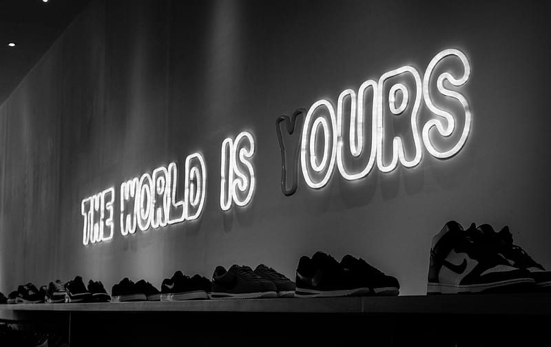 The World is Yours LED signage, HD wallpaper