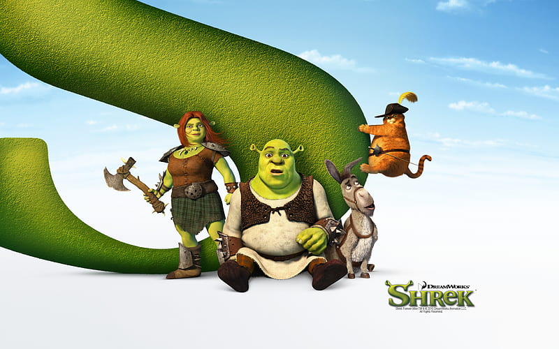 Shrek Forever After, fiona, donkey, siempre, shrek, 4, shrek4, cat, fat, HD wallpaper