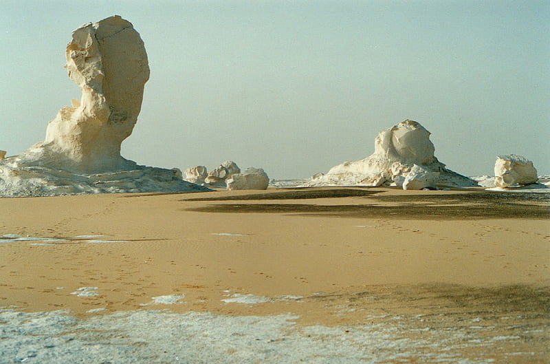 White Desert Egypt, formations, sand, formation, chalk, arid, cream, HD wallpaper