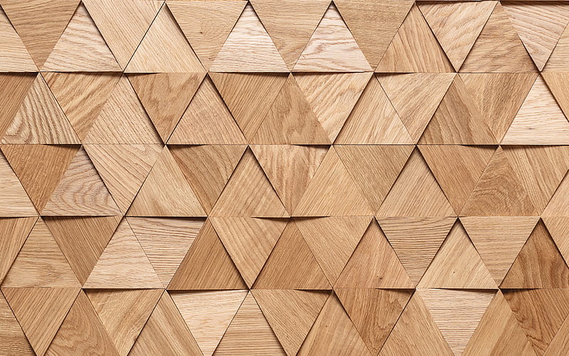 wooden triangles texture, wooden 3d texture, wooden triangles background, light wood texture, 3d wood background, HD wallpaper