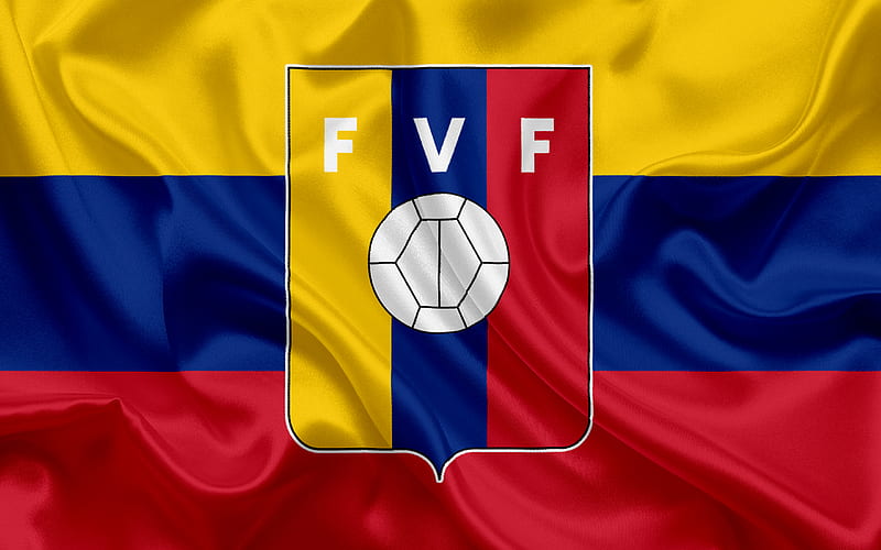 Venezuela national football team, logo, emblem, flag Venezuela, football federation, World Championship, football, silk texture, HD wallpaper