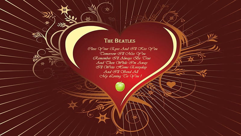 THE BEATLES All My Loving, Purple, hop, Love, Red, Music, Abstract, Heart, Sixties, Gold, HD wallpaper