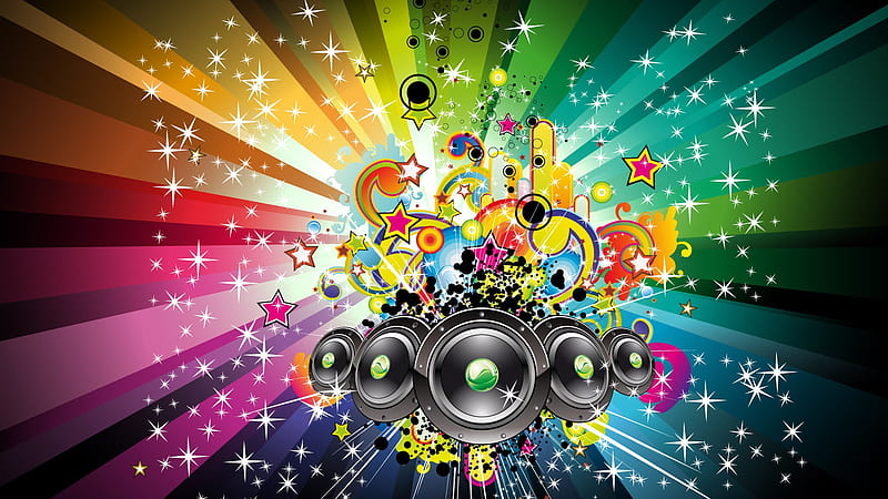itunes music, colors, itunes, music, loudspeaker, HD wallpaper