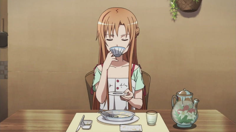 HD wallpaper Anime girl drinking hot tea  Wallpaper Flare