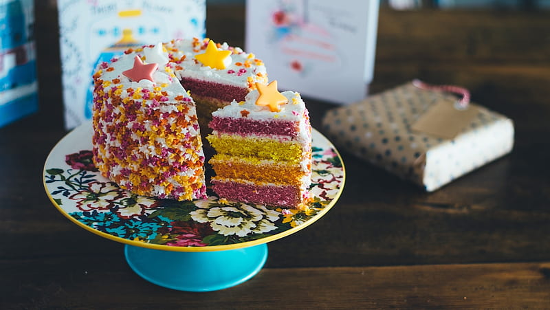 Rainbow Layer Cake, Rainbow, Cake, food, Layer, HD wallpaper