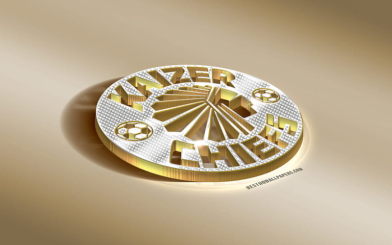 Kaizer Chiefs FC, South African Football Club, Golden Silver logo, Johannesburg, South Africa, ABSA Premiership, Premier League, 3d golden emblem, creative 3d art, football, HD wallpaper