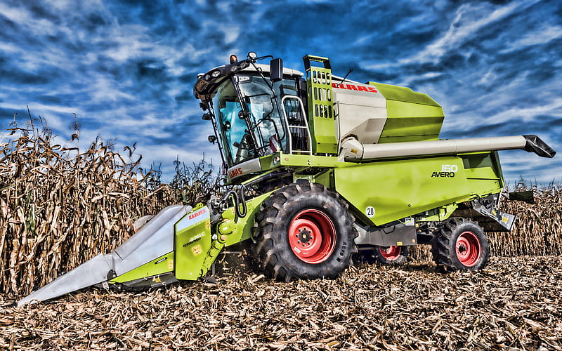 CLAAS Avero 160 R, corn harvest, combine, CLAAS, combine-harvester, Avero 160, agricultural machinery, HD wallpaper