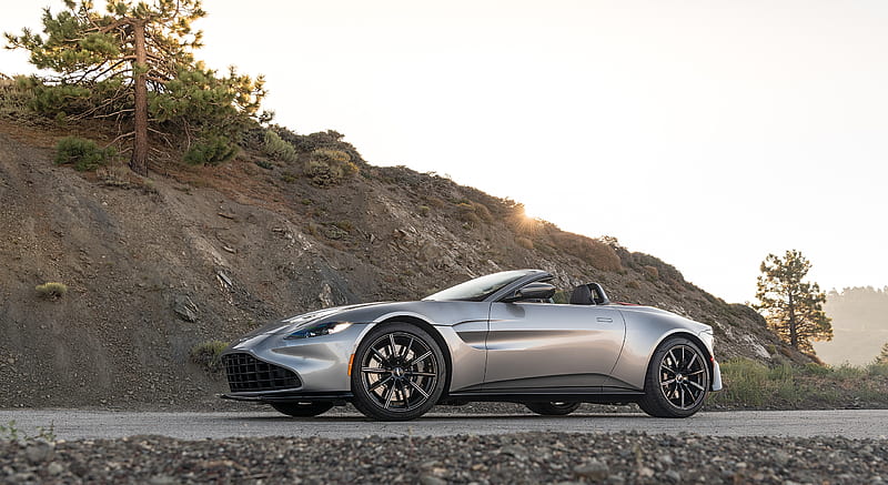 2021 Aston Martin Vantage Roadster (Color: Spirit Silver; US-Spec) - Front Three-Quarter , car, HD wallpaper 2021 Aston Martin Vantage Roadster (Color: Spirit Silver; US-Spec) - Front Three-Quarter , car, HD wallpaper