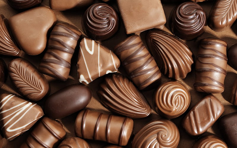 chocolates, sweets, chocolate, different sweets, HD wallpaper