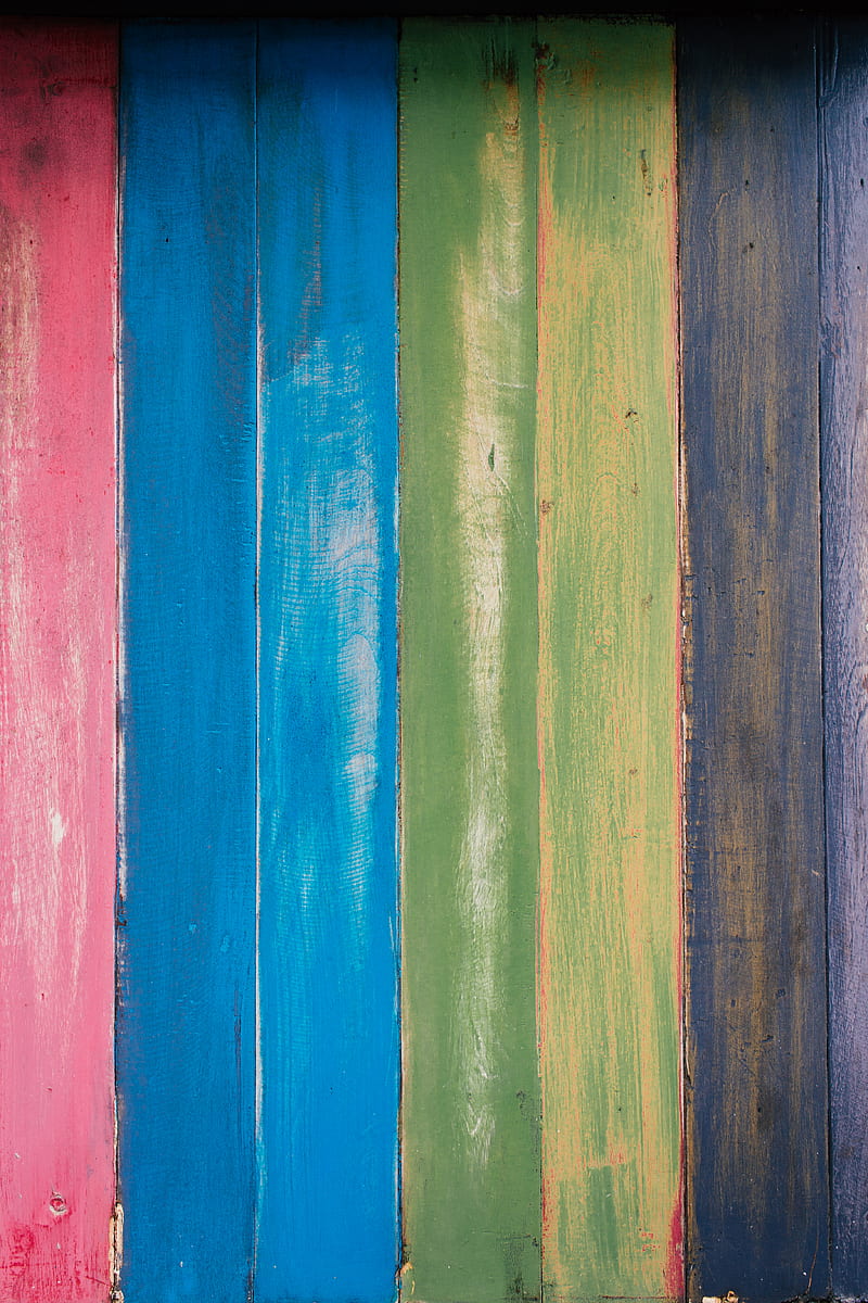 Green Blue and Red Wooden Wall, HD phone wallpaper
