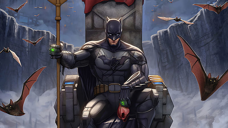 Batman Throne King, batman, superheroes, artwork, artstation, HD wallpaper