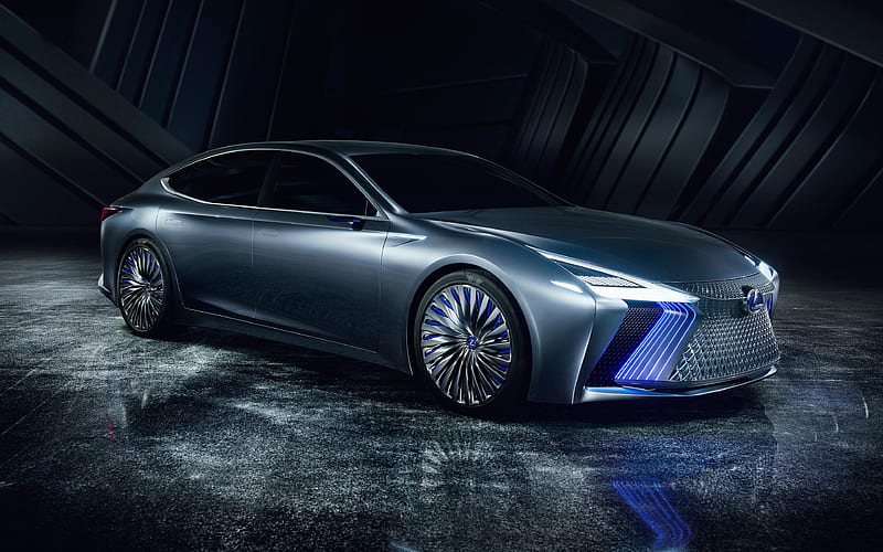 Lexus LS+ Concept, 2018, front view, futuristic design, luxury sedan, new cars, Japanese cars, Lexus, HD wallpaper