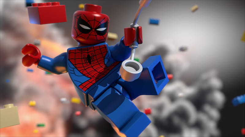 Lego Spiderman, lego, spiderman, cartoons, HD wallpaper