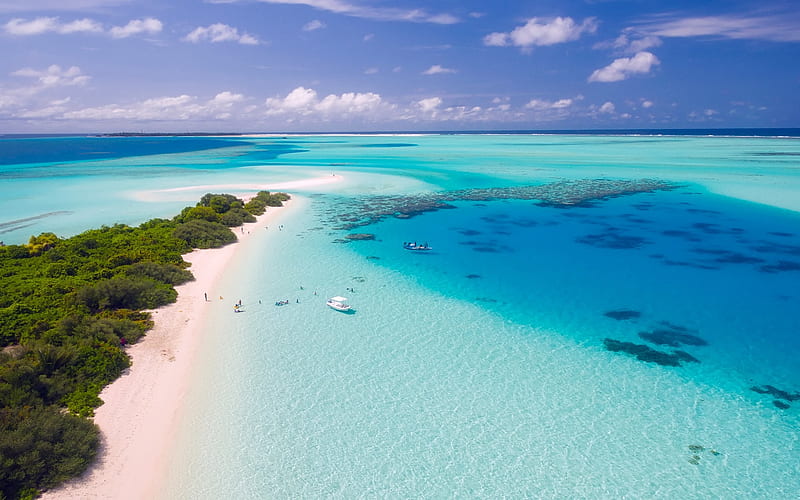 Maldives, Indian Ocean, summer, coast, beach, paradise, HD wallpaper