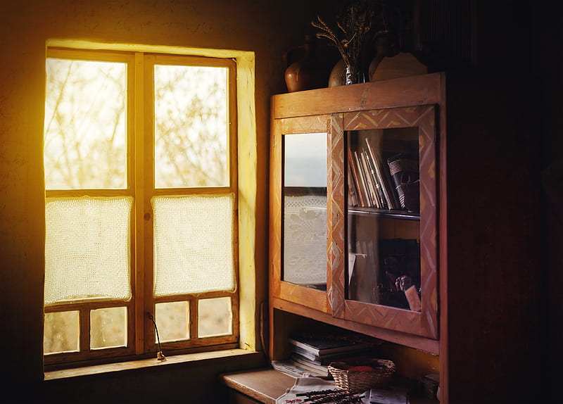 window, cabinet, interior, light, HD wallpaper
