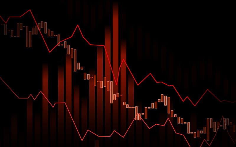 2K free download | Red graph on black background, analysis, finance