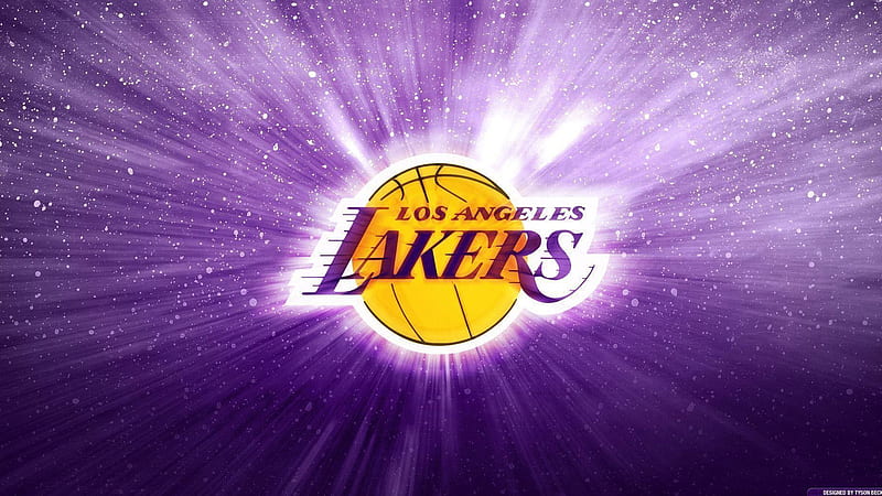 Lakers Log In Sparkling Purple Background Basketball Sports, HD wallpaper