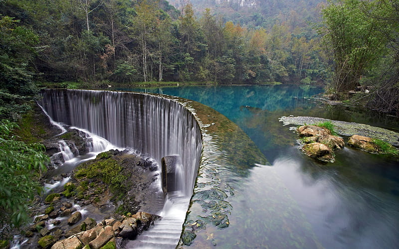 waterfall, national park, croatia, nature, plitvice lakes, HD wallpaper