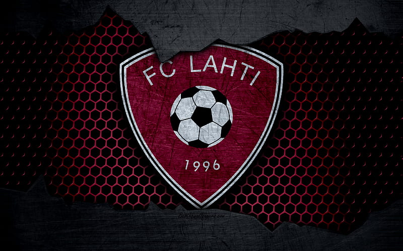 Lahti logo, Veikkausliiga, soccer, football club, Finland, grunge, metal texture, Lahti FC, HD wallpaper