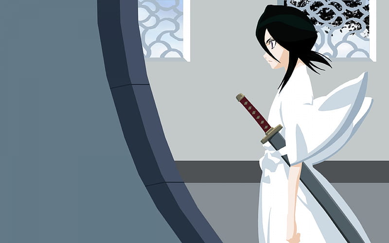 Rukia Kuchiki kimono, manga, sword, Bleach, HD wallpaper