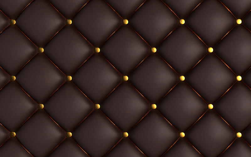 brown leather texture, leather with buttons, leather background, sofa, leather upholstery, HD wallpaper