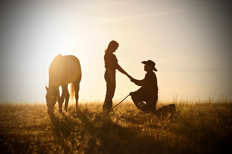 Cowgirl Quest.., female, hats, cowgirl, boots, ranch, fun, proposal, horse, outdoors, women, brunettes, girls, cowboy, couple, western, style, HD wallpaper