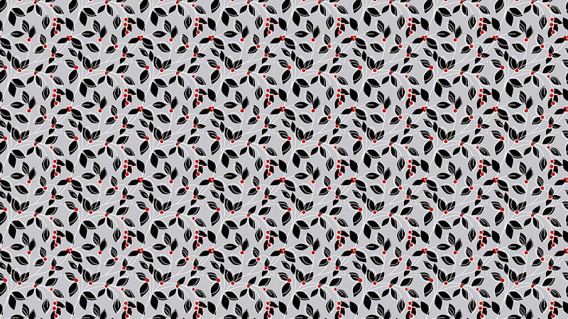 Texture, pattern, red, craciun, christmas, black, mistletoe, berry, paper, white, HD wallpaper