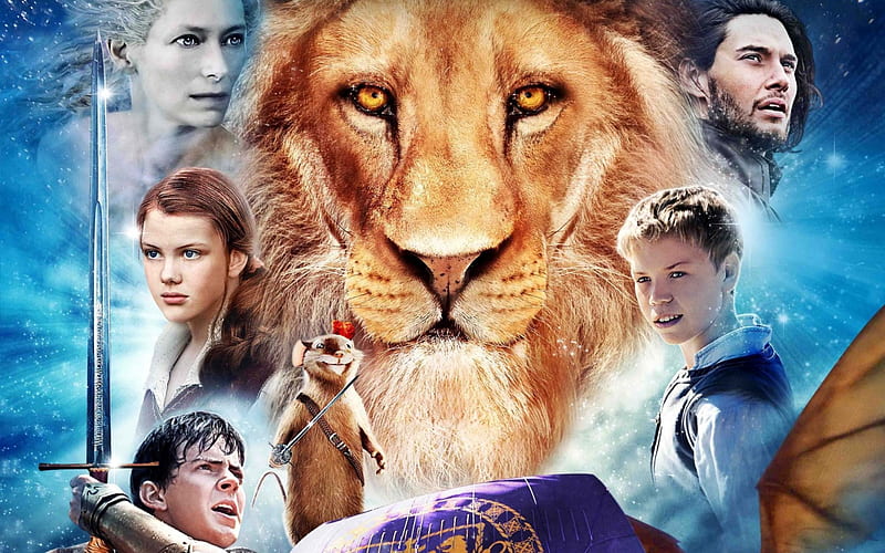 The Chronicles of Narnia: The Voyage of the Dawn Treader (2010), movie, the voyage of the dawn treader, children, aslan, lion, the chronicles, fantasy, of narnia, people, HD wallpaper