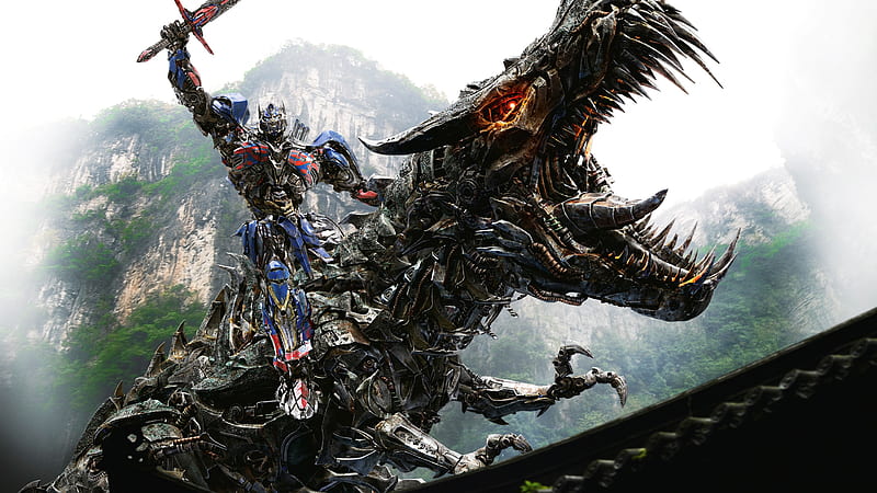 Optimus Prime On Dinobot, transformers, movies, optimus-prime, HD wallpaper
