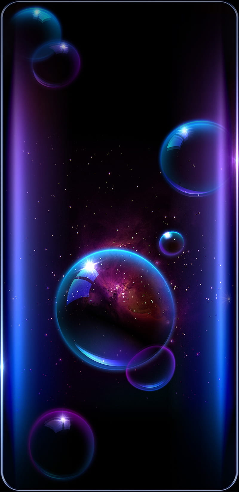 GalaxyBubbles, galaxy, bubbles, purple, blue, bonito, space, glow, bright, HD phone wallpaper