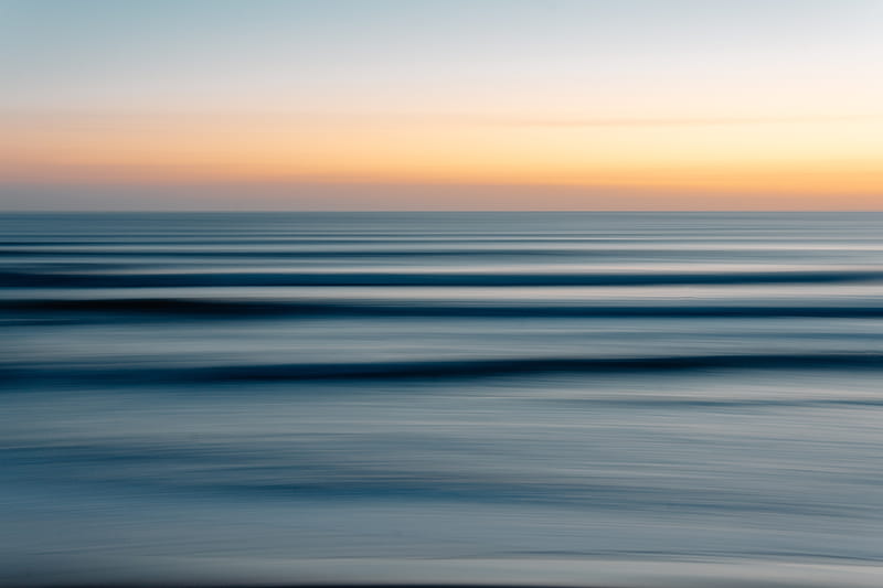 sea, horizon, sky, blur, HD wallpaper