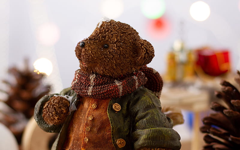 Cute Bear Toy Figurine 2018 Christmas, HD wallpaper