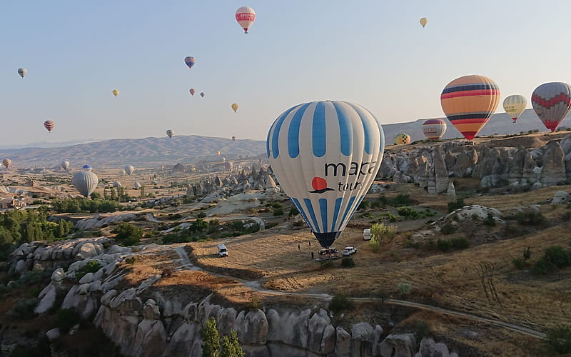 Hot Air Balloons in Turkey, Goreme, hot air balloons, National Park, Turkey, HD wallpaper