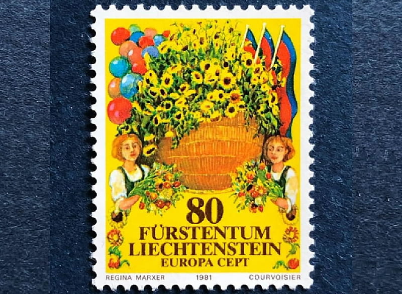 Liechtenstein Stamp, stamp, philately, ephemera, Liechtenstein, HD wallpaper