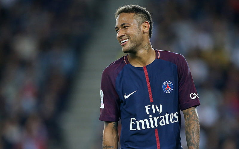 Neymar Jr PSG, soccer, football stars, Ligue 1, smile, Paris Saint-Germain, footballers, Neymar, HD wallpaper