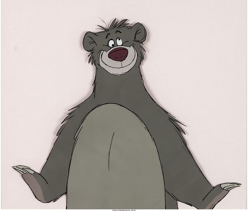 The Jungle Book Baloo Production Cel (Walt Disney, 1967). Of all the bear  necessities! Outstanding hand-. Disney character drawings, HD wallpaper |  Peakpx