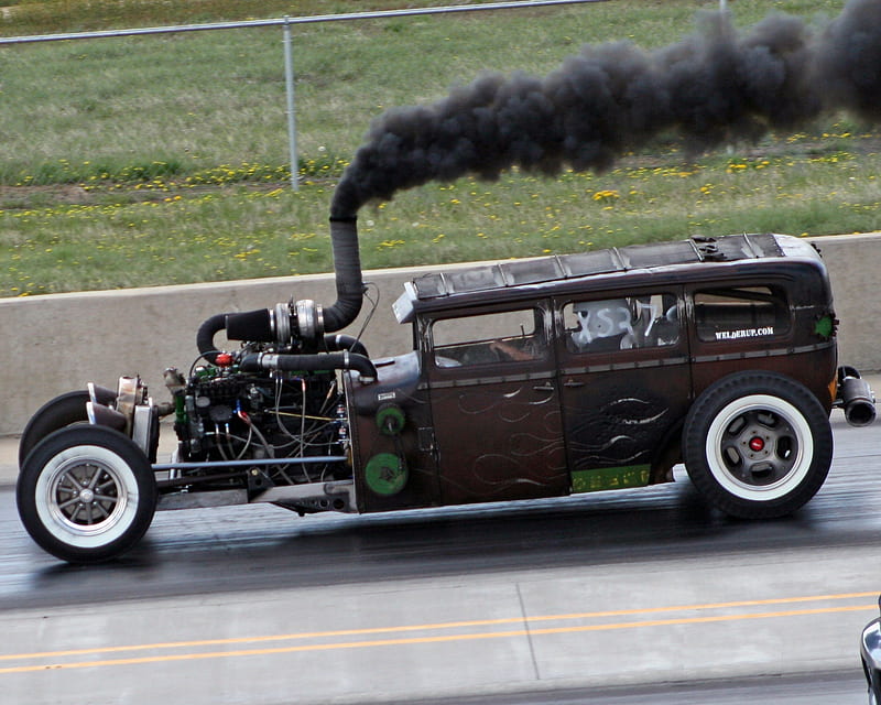 Steaming Steampunk, driving, steam, street, car, HD wallpaper