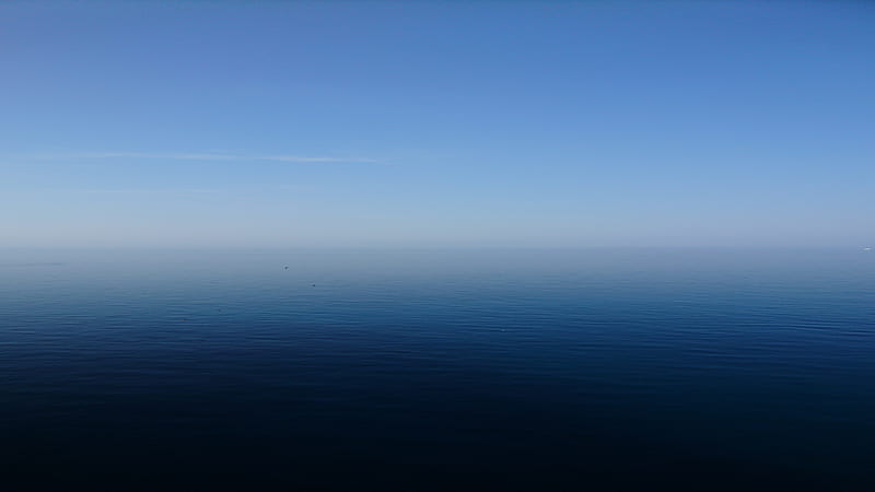 Gradient Horizon, fade, blue, gradient, sea, water, sky, horizon, croatia, dubrovnik, HD wallpaper
