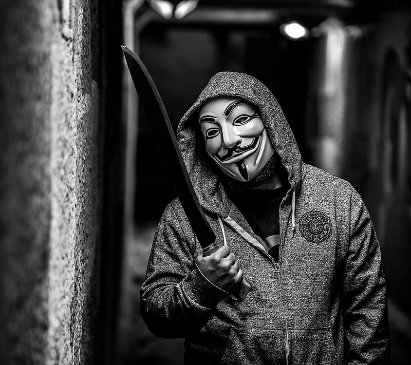 anonimus, maceta, mask, HD wallpaper
