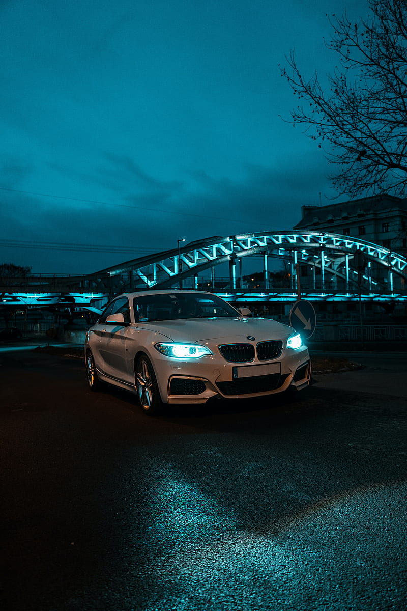 bmw, front view, headlights, white, HD phone wallpaper