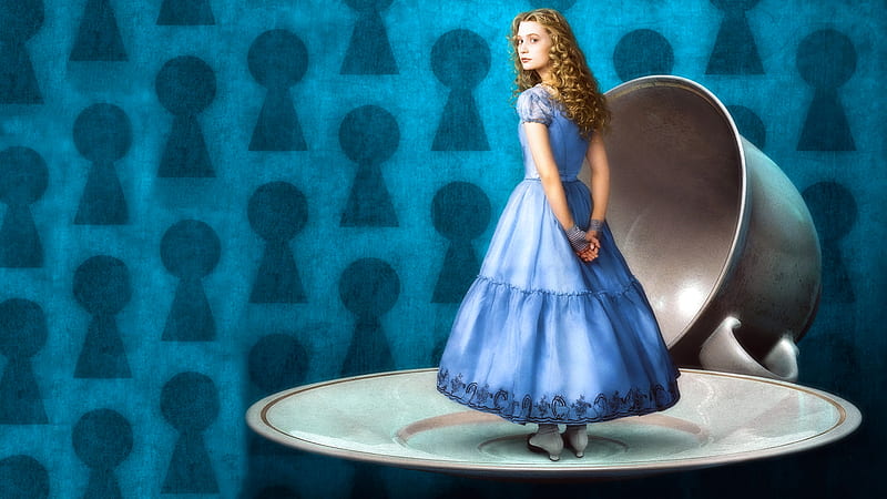Alice in Wonderland Mia Wasikowska, alice in wonderland, tea cup, 1080i, mia wasikowska 1920 x 1080, HD wallpaper
