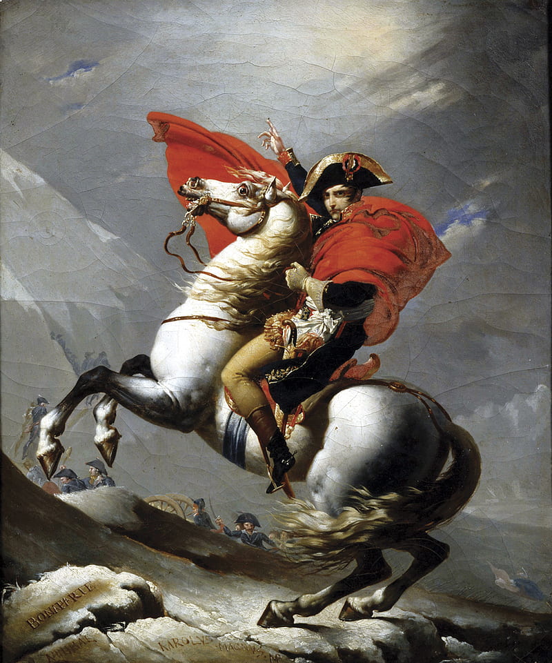 Napoleon Crossing Alps copy Mauzaisse , Napoleon Painting, HD  phone wallpaper | Peakpx